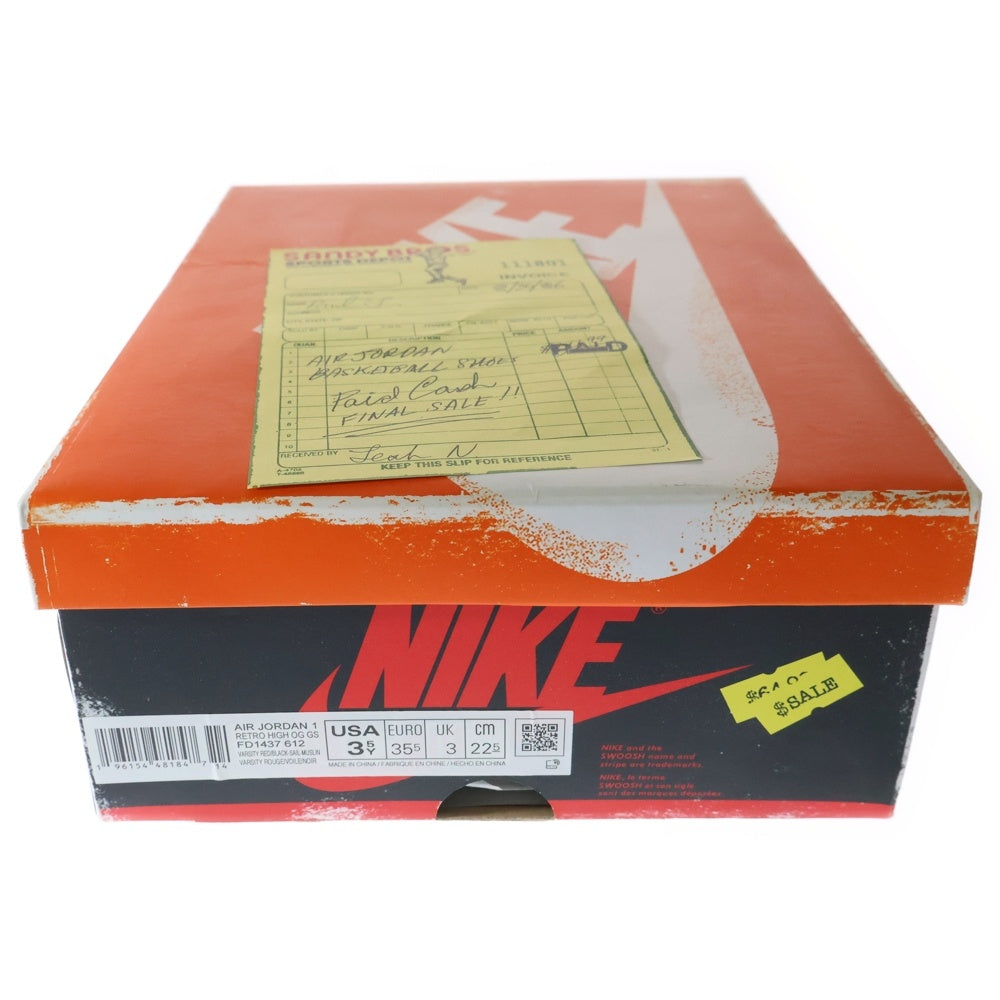 NIKE(ナイキ) GS Air Jordan 1 GS エアジョーダン1 OG ロスト & ファウンド/シカゴ ハイカットスニーカー レッド US3.5Y/22.5cm FD1437-612