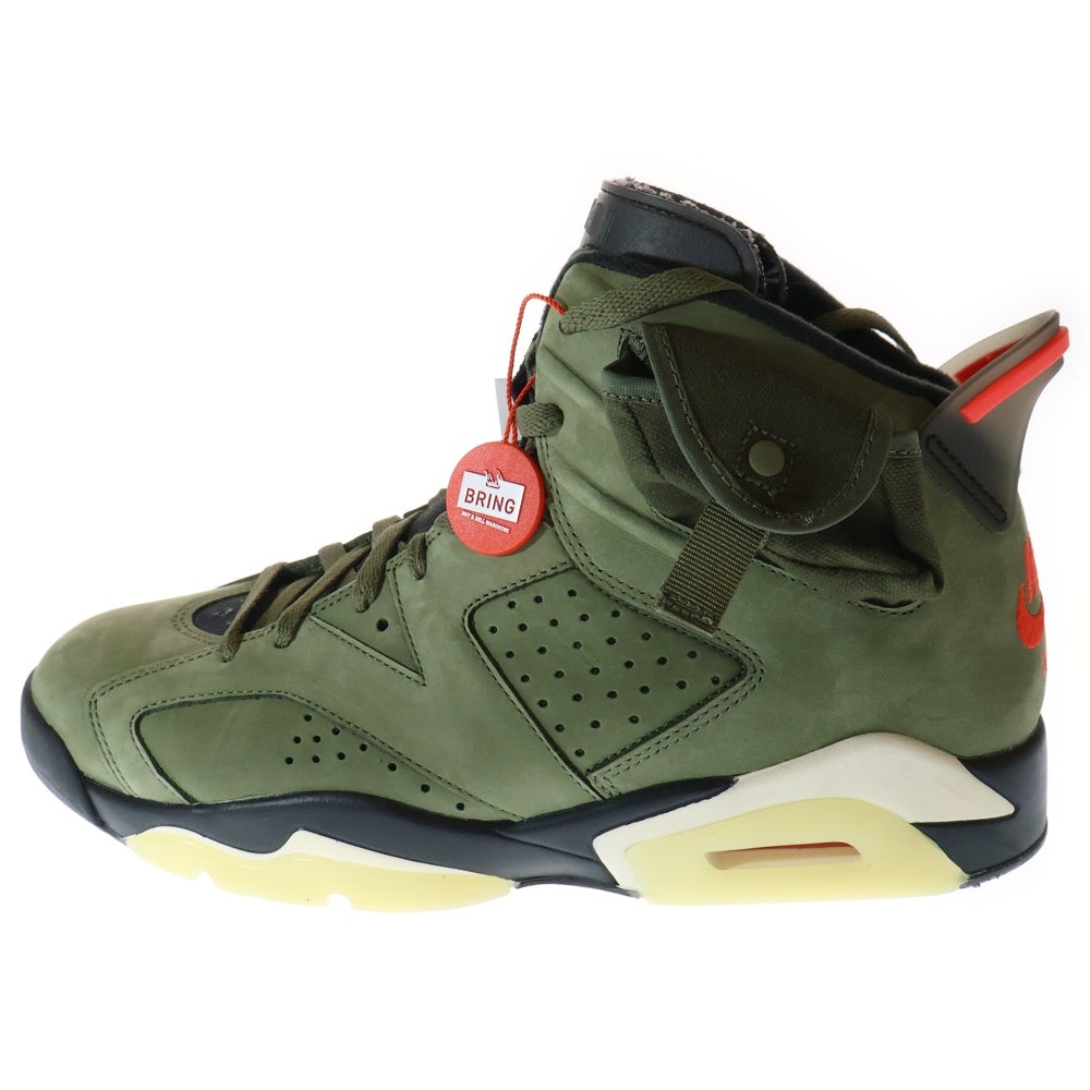 NIKE(ナイキ) ×TRAVIS SCOTT AIR JORDAN 6 RETRO SP トラヴィス スコット エアジョーダン ハイカットスニーカー カーキ US10.5/28.5cm CN1084-200