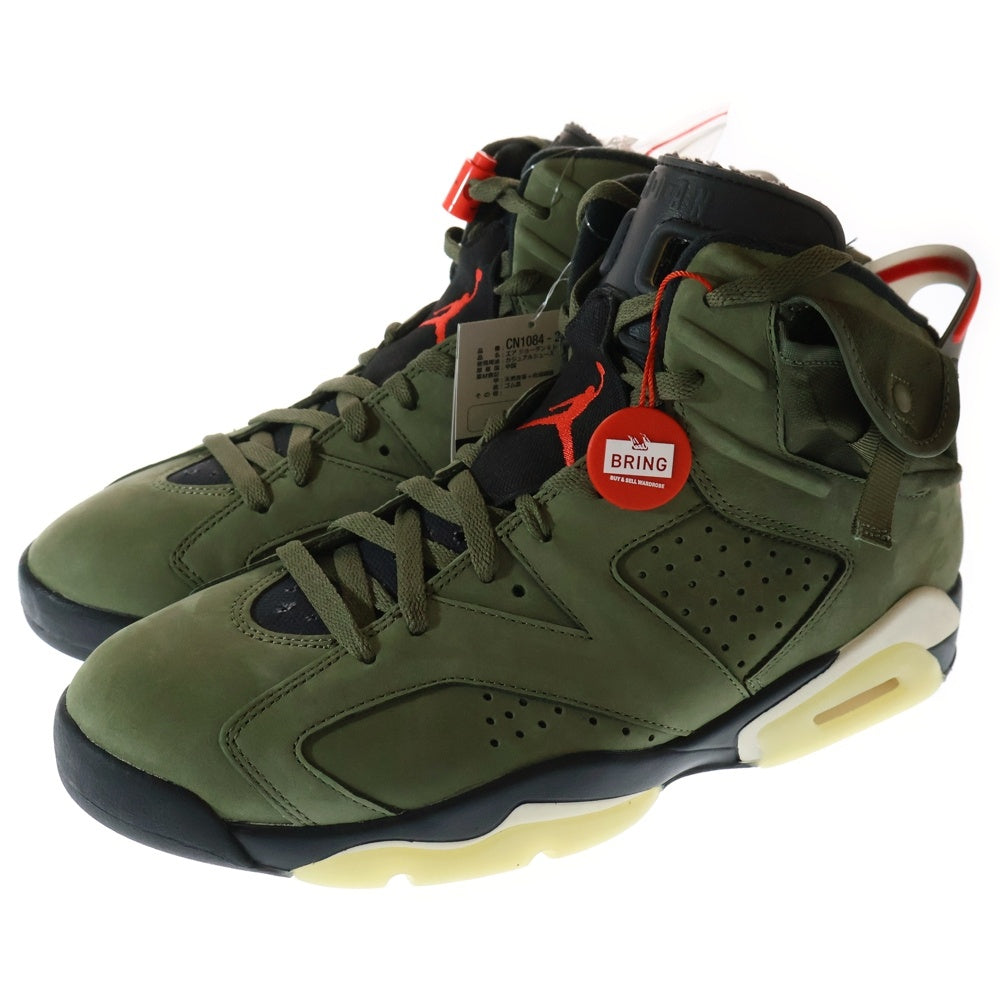 NIKE(ナイキ) ×TRAVIS SCOTT AIR JORDAN 6 RETRO SP トラヴィス スコット エアジョーダン ハイカットスニーカー カーキ US10.5/28.5cm CN1084-200