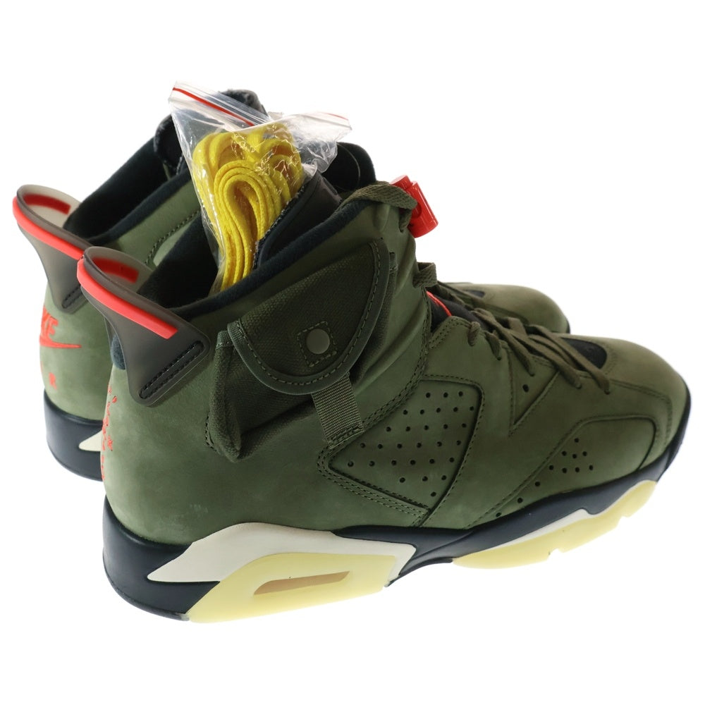 NIKE(ナイキ) ×TRAVIS SCOTT AIR JORDAN 6 RETRO SP トラヴィス スコット エアジョーダン ハイカットスニーカー カーキ US10.5/28.5cm CN1084-200