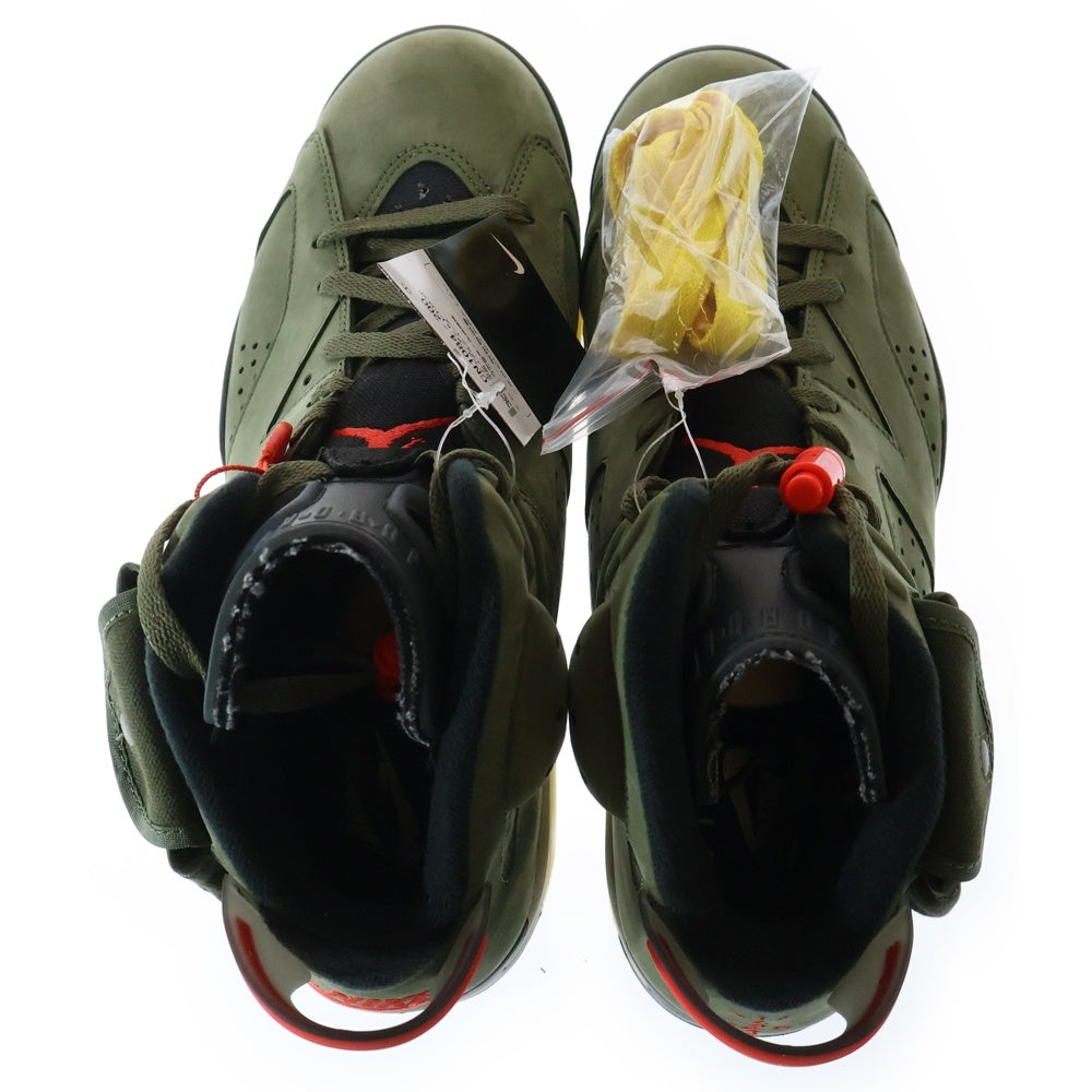 NIKE(ナイキ) ×TRAVIS SCOTT AIR JORDAN 6 RETRO SP トラヴィス スコット エアジョーダン ハイカットスニーカー カーキ US10.5/28.5cm CN1084-200