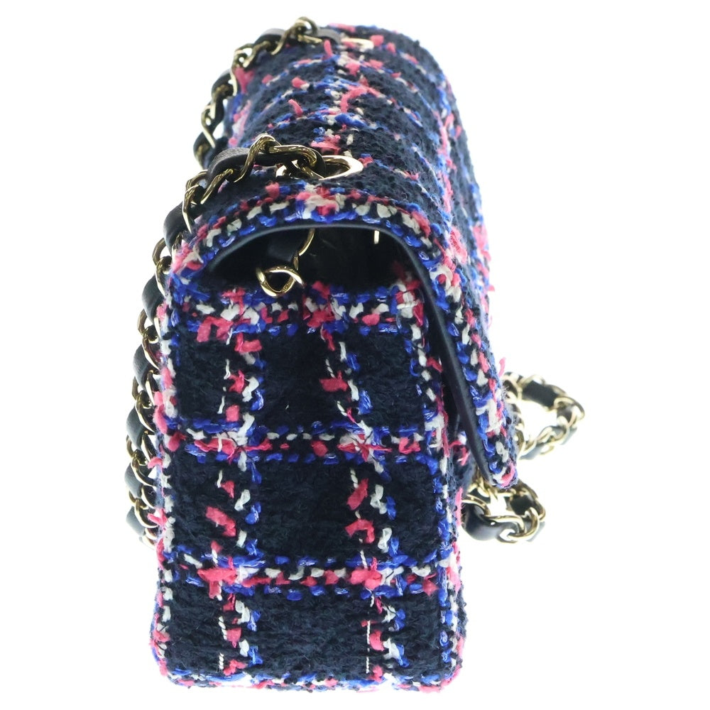 CHANEL(シャネル) ミニマトラッセ 20 ツイード ゴールド金具 チェーンショルダーバッグ ブラック ランダムシリアル A69900