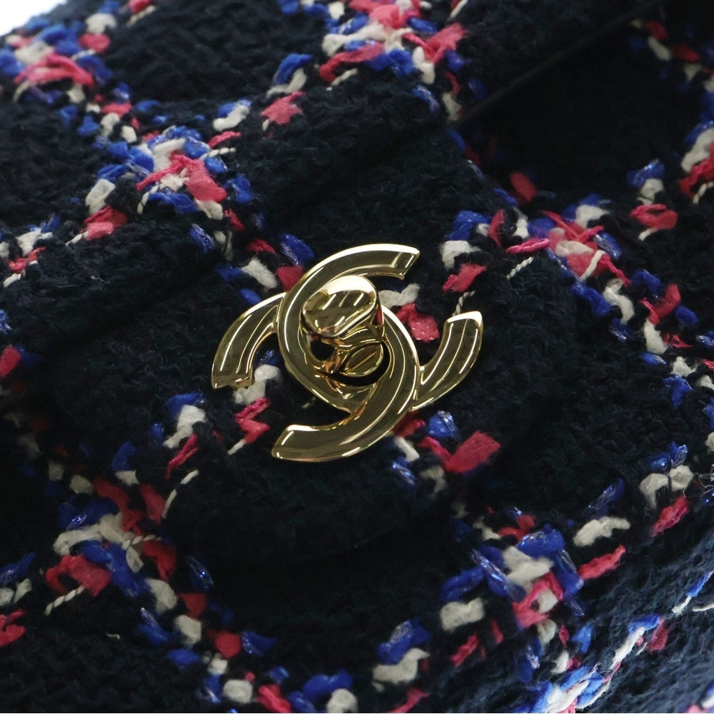 CHANEL(シャネル) ミニマトラッセ 20 ツイード ゴールド金具 チェーンショルダーバッグ ブラック ランダムシリアル A69900