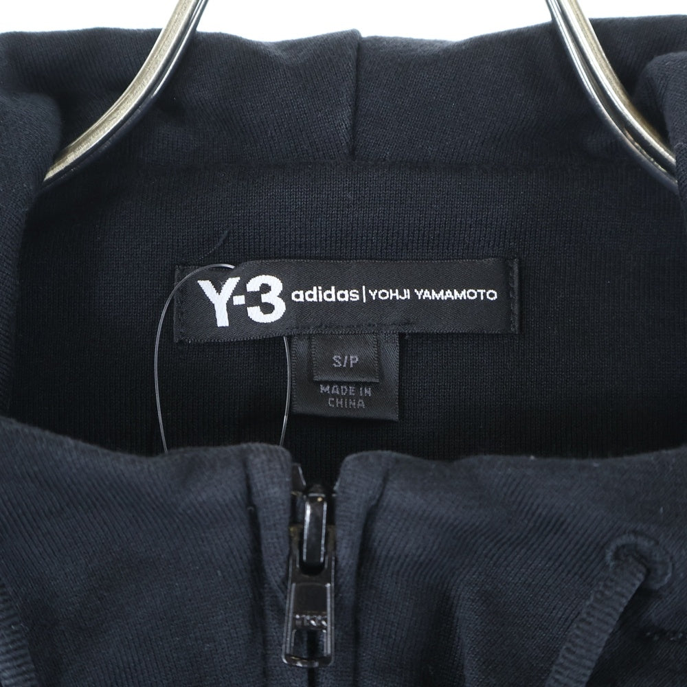 Y-3(ワイスリー) 19SS SKULL HOODIE バックスカルエンブロイダリー サイドライン ジップアップ フーディ ブラック DZ4564