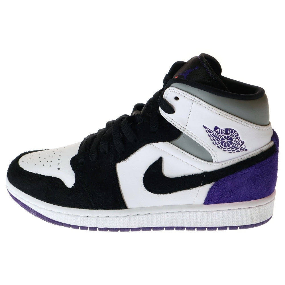 NIKE(ナイキ) AIR JORDAN 1 MID SE エアジョーダン1 ミッドカットスニーカー ブラック/パープル US8/26cm 852542-105