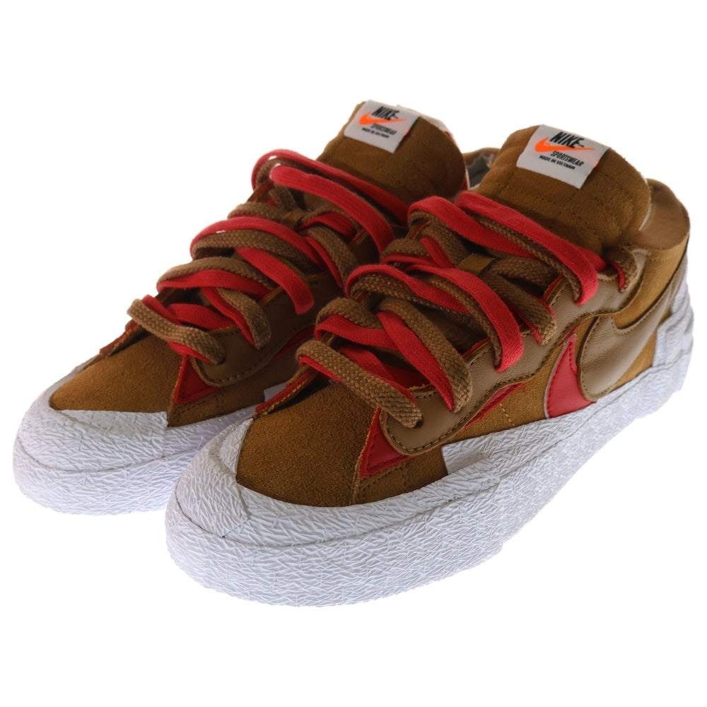 NIKE(ナイキ) ×sacai BLAZER LOW BRITISH TAN サカイ ブレーザー ブリティッシュ タン ローカットスニーカー ホワイト/ブラウン US8/26cm DD1877-200