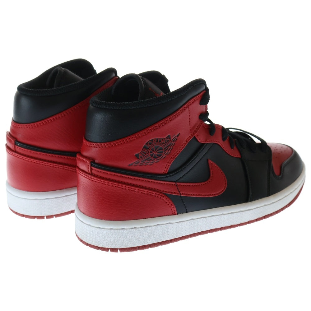 NIKE(ナイキ) AIR JORDAN 1 MID BRED エアジョーダン1 ブレッド ミッドカットスニーカー ブラック/レッド US8/26cm 554724-074