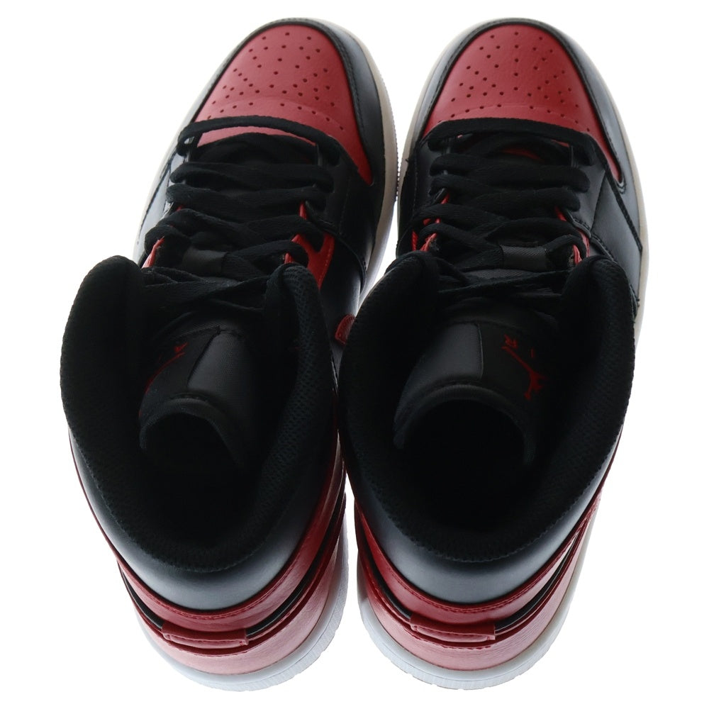NIKE(ナイキ) AIR JORDAN 1 MID BRED エアジョーダン1 ブレッド ミッドカットスニーカー ブラック/レッド US8/26cm 554724-074