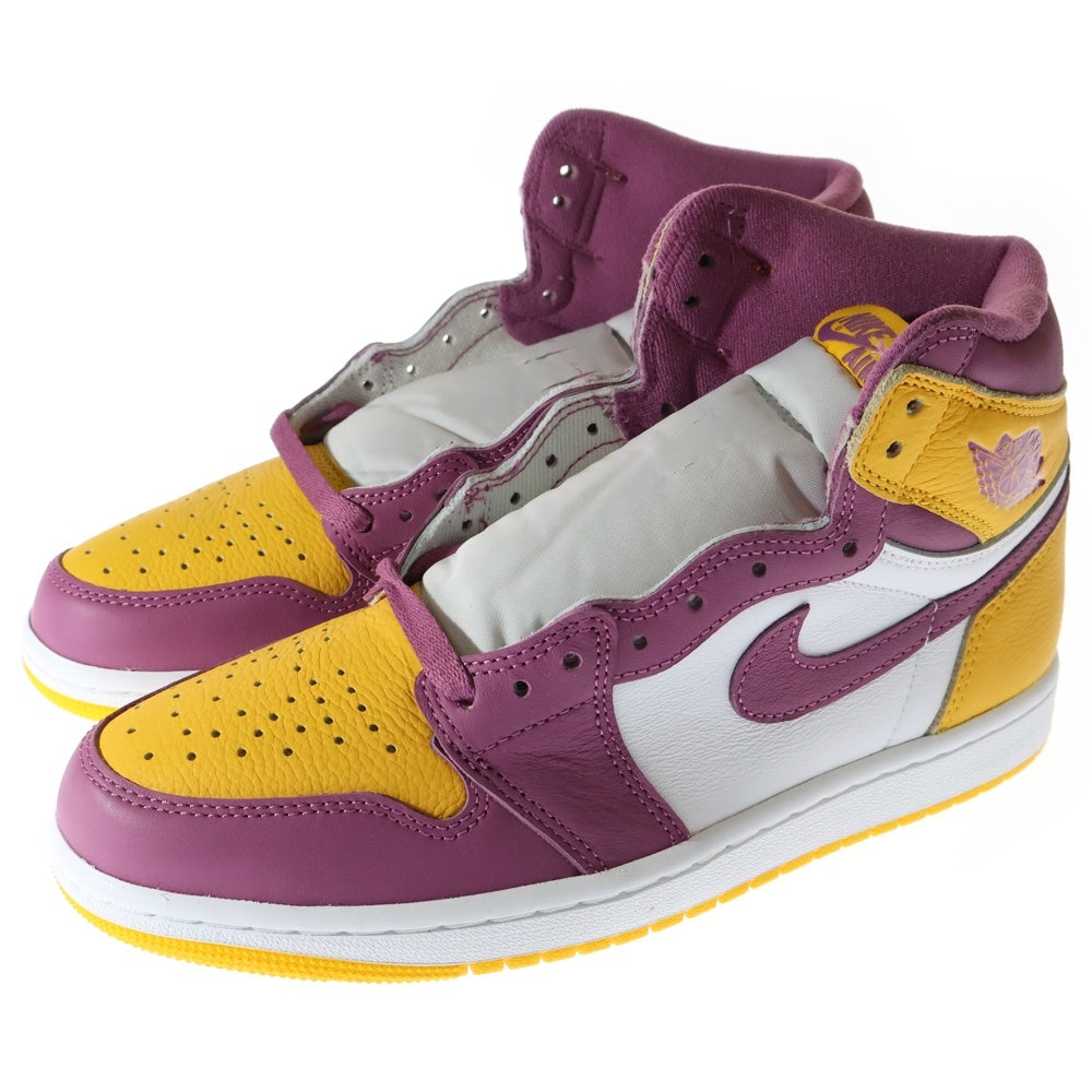 NIKE(ナイキ) AIR JORDAN 1 RETRO HIGH OG BROTHERHOOD エアジョーダン1 ブラザーフッド ハイカットスニーカー イエロー/パープル US8/26cm 555088-706