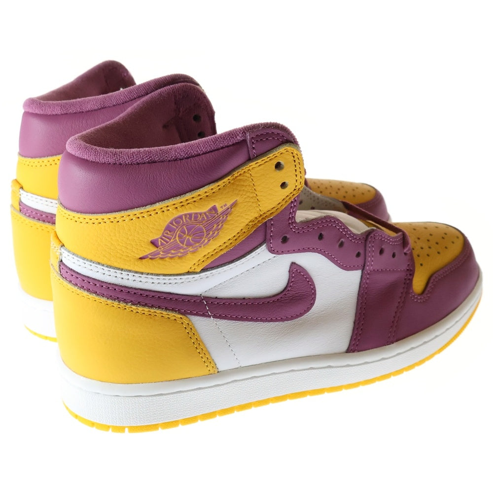 NIKE(ナイキ) AIR JORDAN 1 RETRO HIGH OG BROTHERHOOD エアジョーダン1 ブラザーフッド ハイカットスニーカー イエロー/パープル US8/26cm 555088-706
