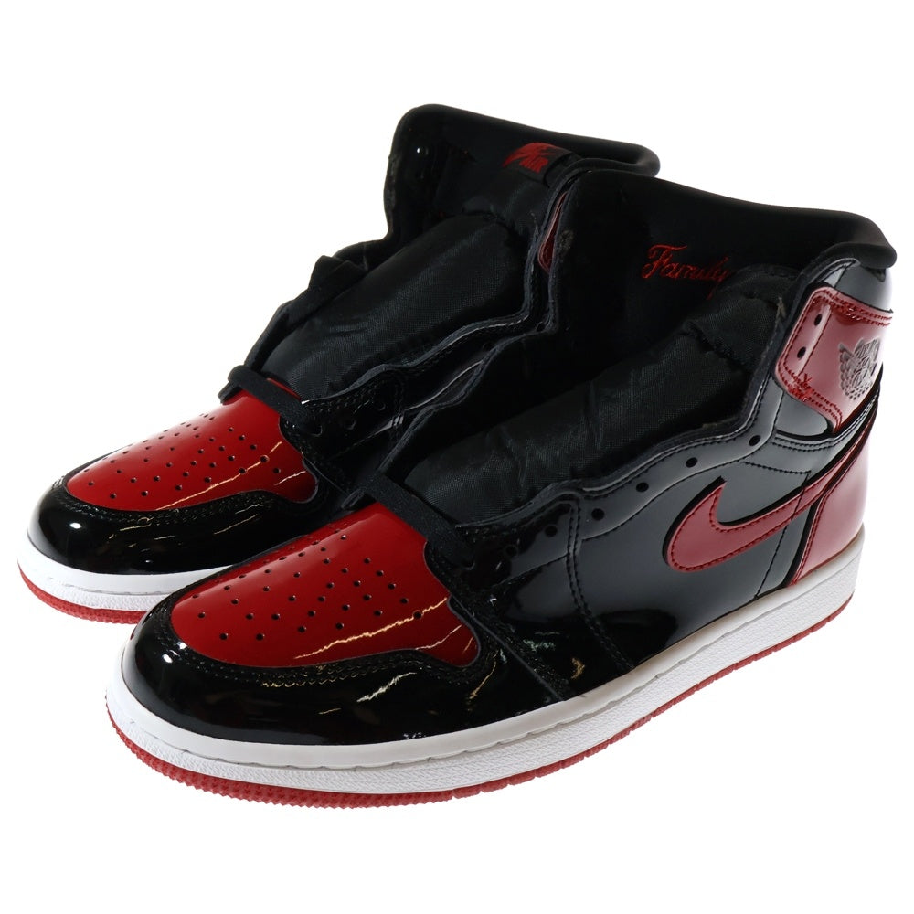 NIKE(ナイキ) AIR JORDAN 1 RETRO HIGH OG BRED PATENT エアジョーダン1 レトロ ブレッド パテント ハイカットスニーカー レッド/ブラック US8/26cm 555088-063