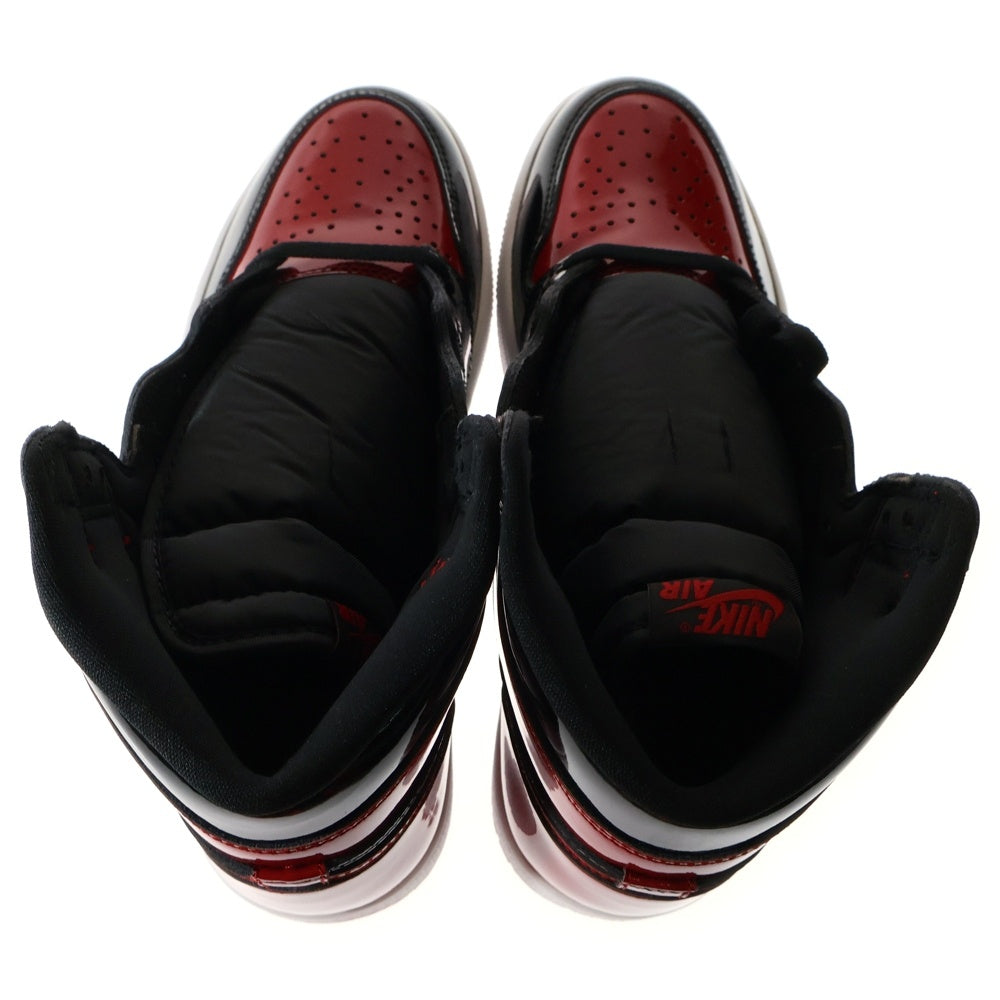 NIKE(ナイキ) AIR JORDAN 1 RETRO HIGH OG BRED PATENT エアジョーダン1 レトロ ブレッド パテント ハイカットスニーカー レッド/ブラック US8/26cm 555088-063