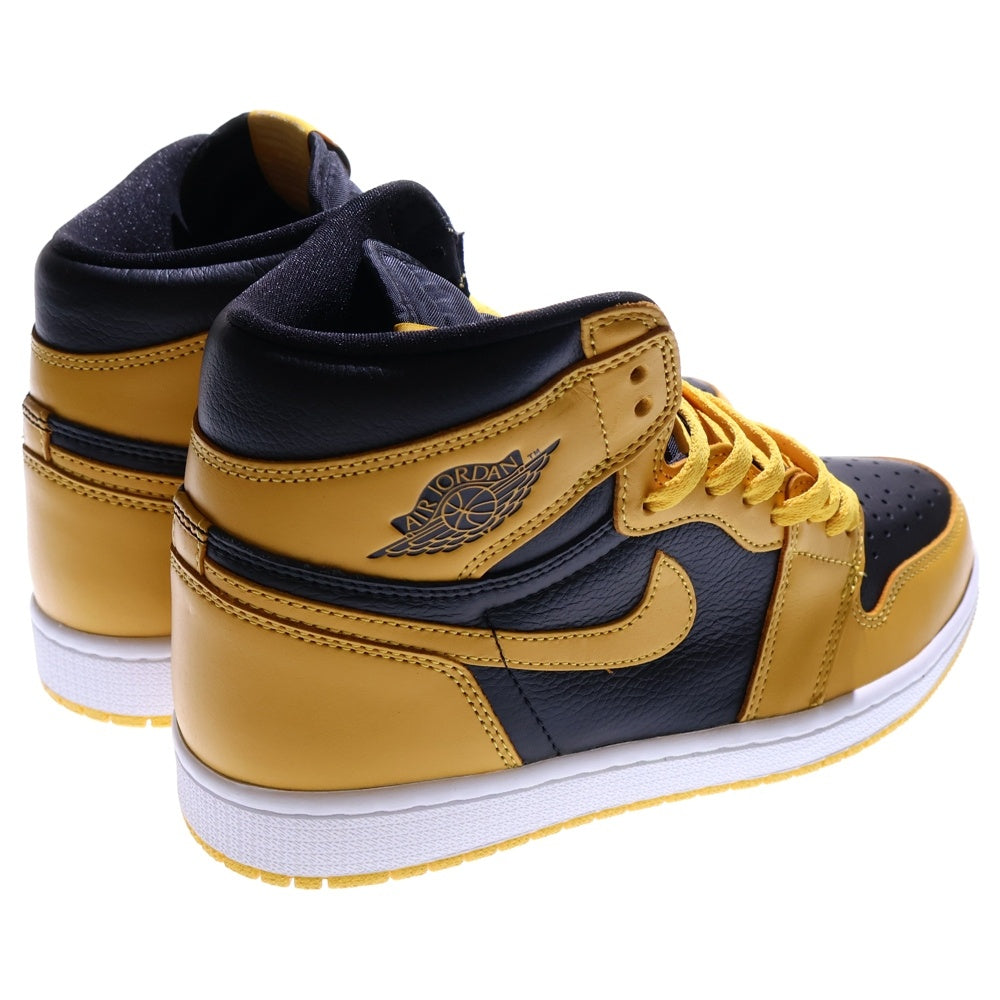 NIKE(ナイキ) AIR JORDAN1 RETRO HIGH OG POLLEN エアジョーダン 1 レトロ パラン ハイカットスニーカー ブラック/イエロー US8/26cm 555088-701