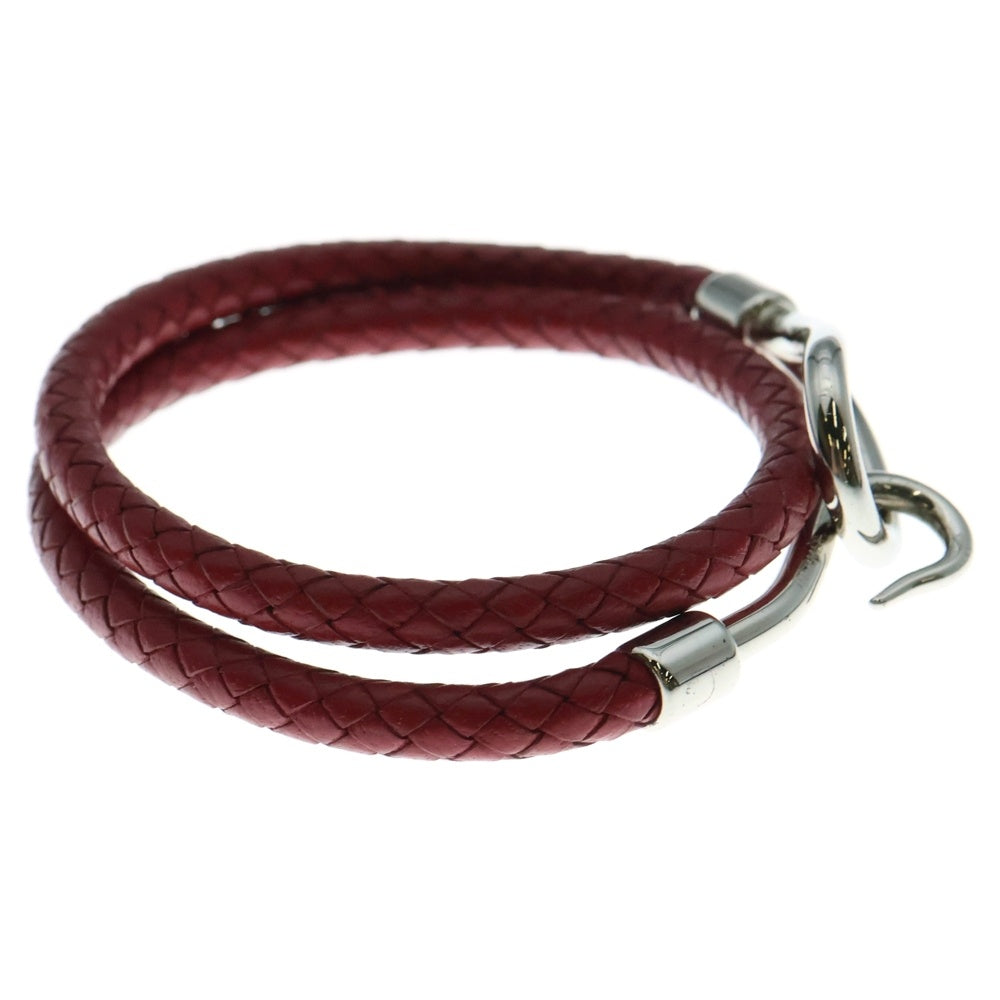 HERMES(エルメス) ジャンボ イントレチャート レザー ブレスレット シルバー金具 レッド