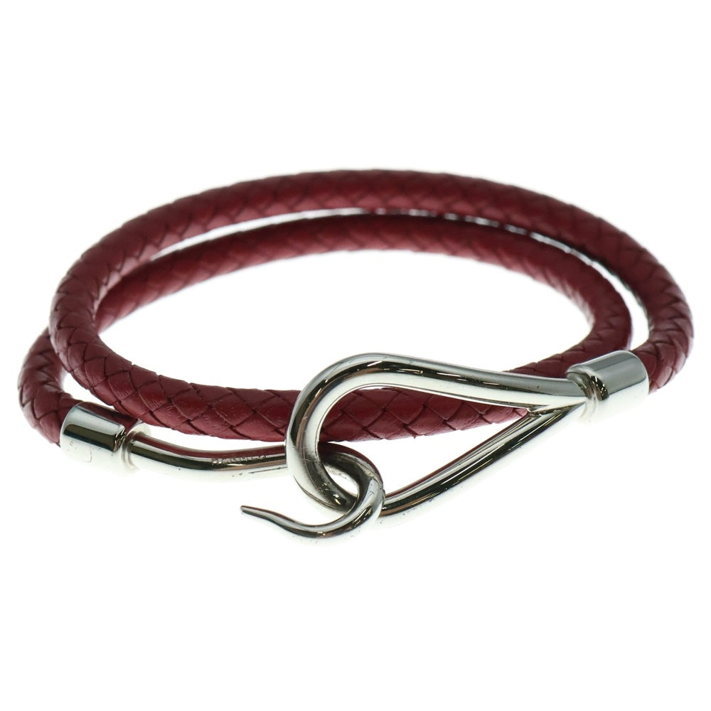 HERMES(エルメス) ジャンボ イントレチャート レザー ブレスレット シルバー金具 レッド