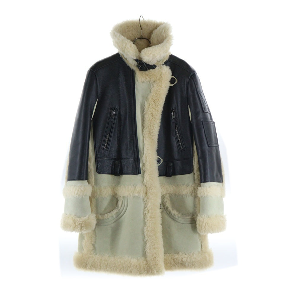 COACH(コーチ) 1941 切り替え レザームートン コート ブラック/グレー