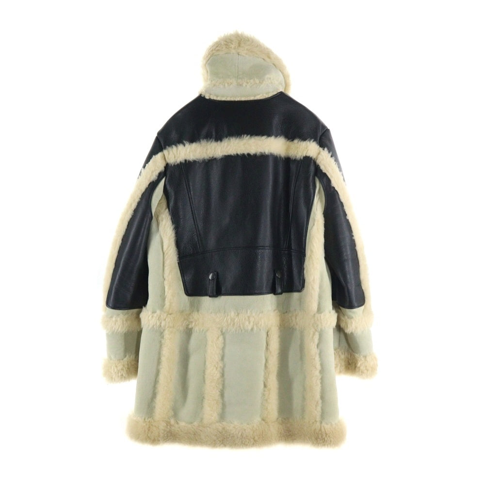 COACH(コーチ) 1941 切り替え レザームートン コート ブラック/グレー