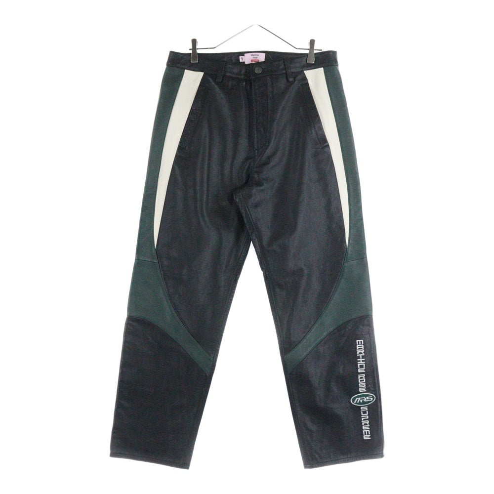 SUPREME(シュプリーム) 24AW ×Martine Rose Leather Pant マーティンローズ レザー トラックロングパンツ ブラック
