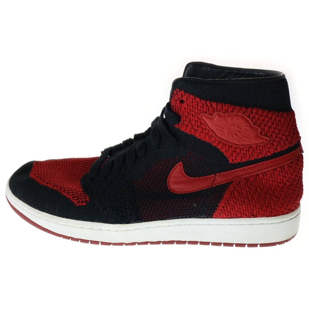 NIKE(ナイキ) AIR JORDAN1 FLYKNIT BRED エアジョーダン1レトロハイ フライニットブレッド ハイカットスニーカー ブラック/レッド US12/30cm 919704‐001