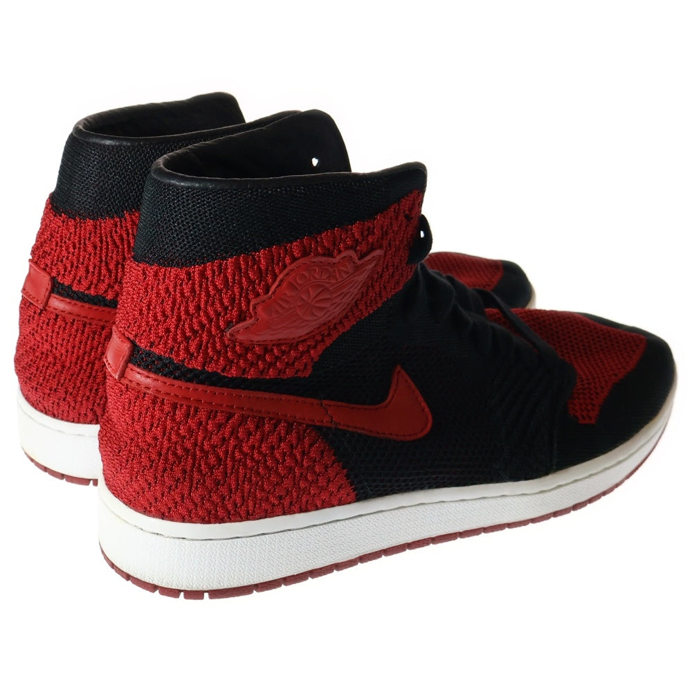 NIKE(ナイキ) AIR JORDAN1 FLYKNIT BRED エアジョーダン1レトロハイ フライニットブレッド ハイカットスニーカー ブラック/レッド US12/30cm 919704‐001