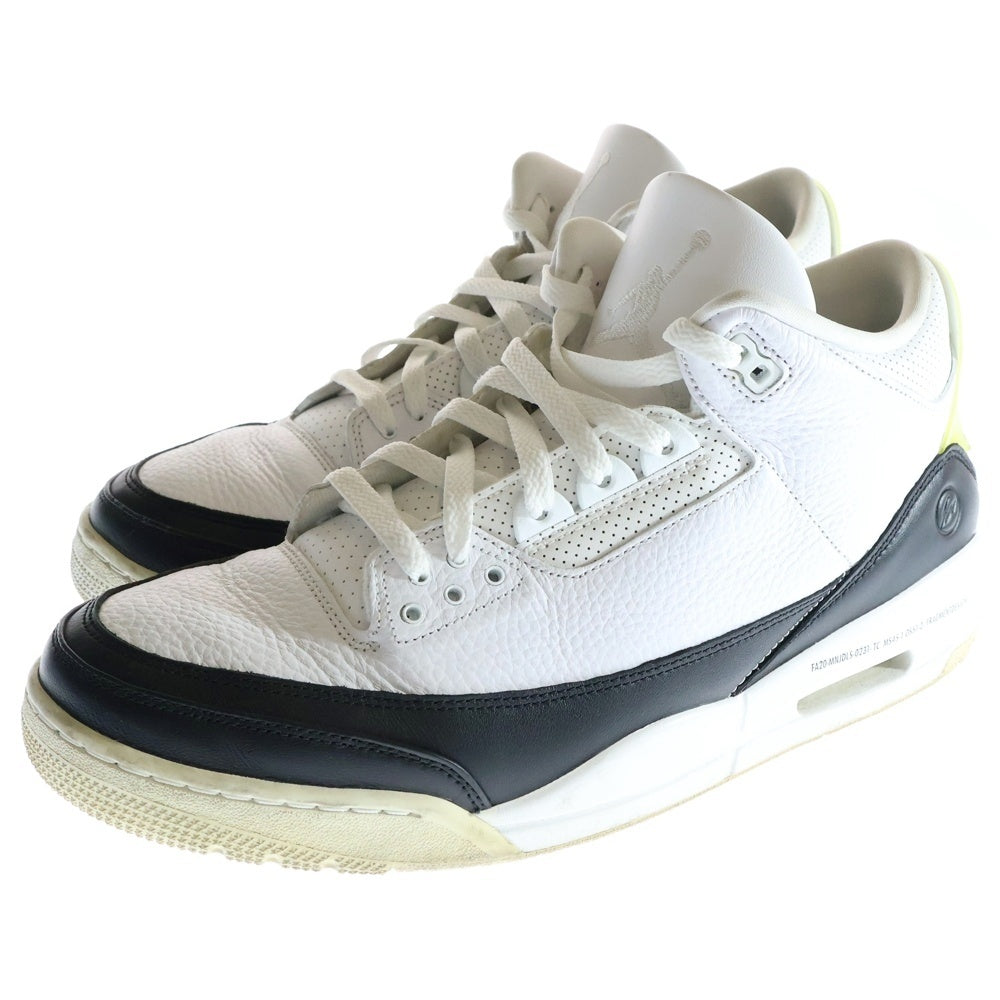 NIKE(ナイキ) ×FRAGMENT DESIGN AIR JORDAN 3 RETRO SP フラグメントデザイン ジョーダン 3 レトロ ミッドカットスニーカー ホワイト/ブラック US13/31cm DA3595-100
