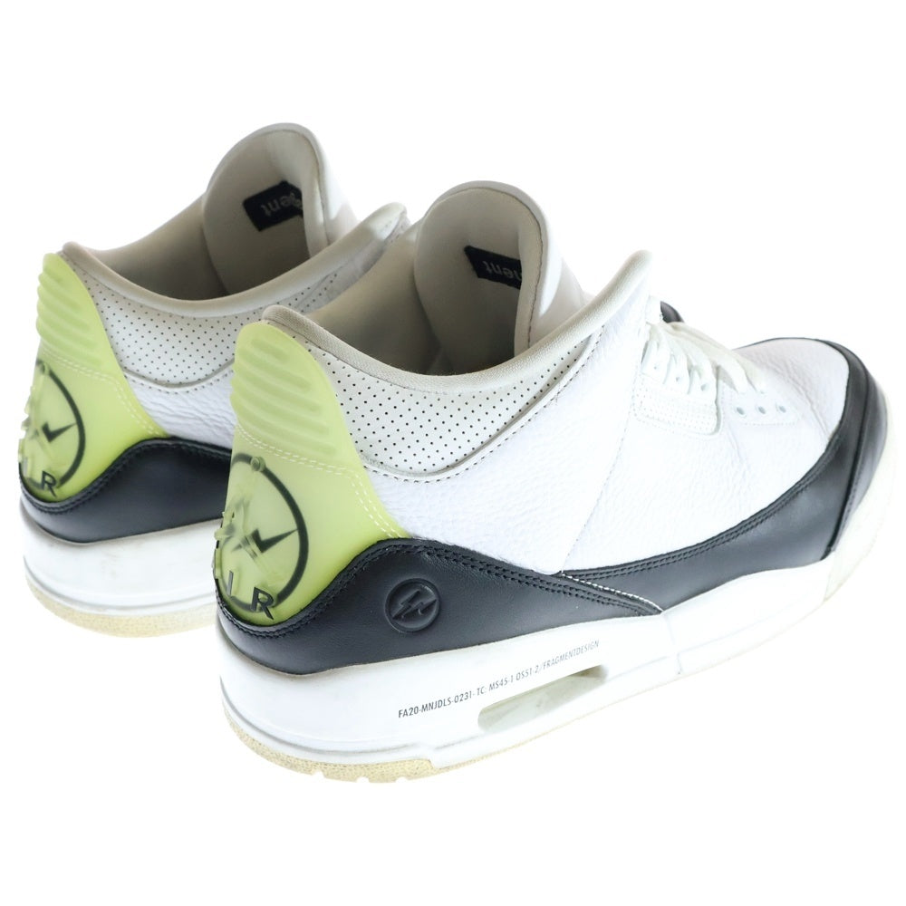 NIKE(ナイキ) ×FRAGMENT DESIGN AIR JORDAN 3 RETRO SP フラグメントデザイン ジョーダン 3 レトロ ミッドカットスニーカー ホワイト/ブラック US13/31cm DA3595-100