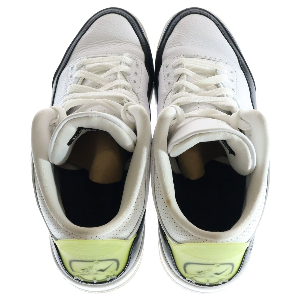 NIKE(ナイキ) ×FRAGMENT DESIGN AIR JORDAN 3 RETRO SP フラグメントデザイン ジョーダン 3 レトロ ミッドカットスニーカー ホワイト/ブラック US13/31cm DA3595-100