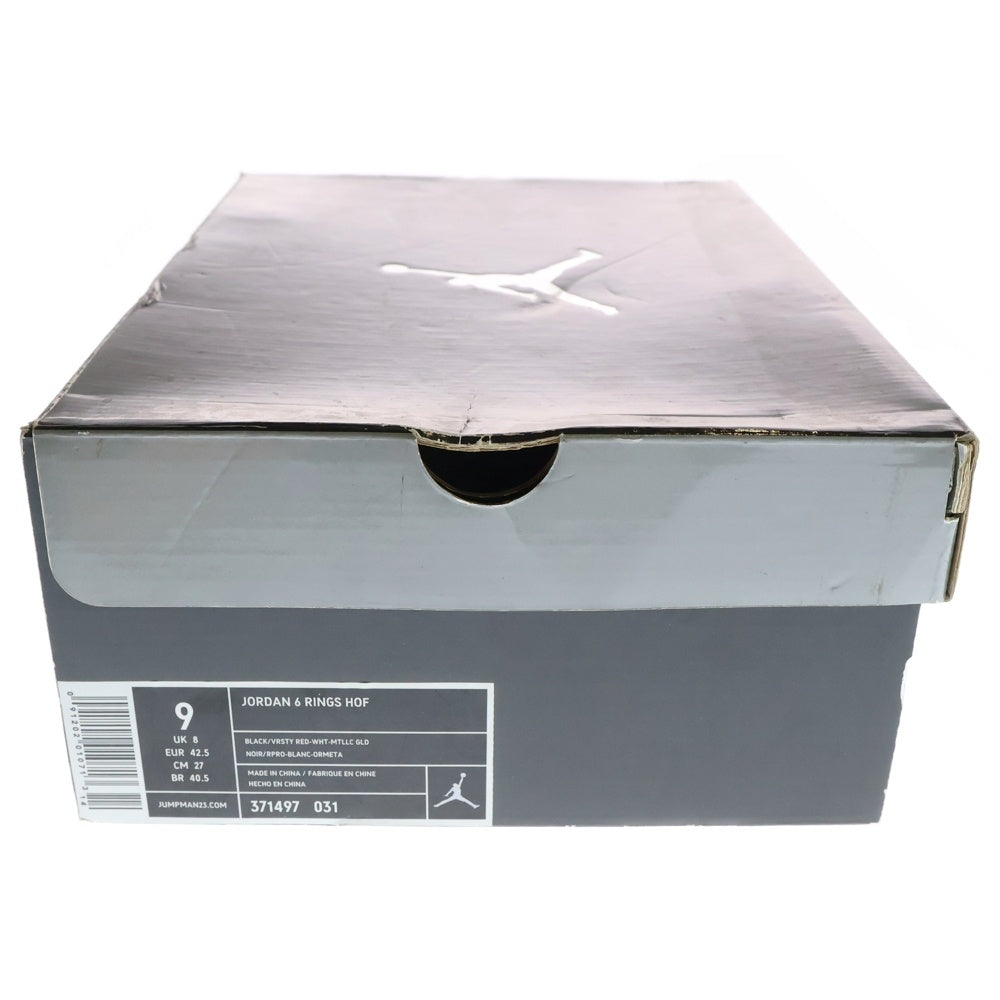 NIKE(ナイキ) 【観賞用2009年製】JORDAN 6 RINGS HOF ジョーダンリングス ハイカットスニーカー ブラック US9/27cm 371497-031