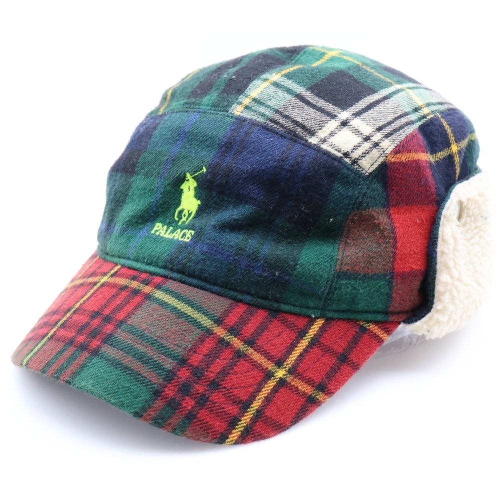 Palace Skateboards(パレススケートボーズ) ×POLO by Ralph Lauren POLAR FLEECE HUNTING CAP ポロラルフローレン ポーラー フリース チェック ボアライニング ハンティングキャップ マルチ