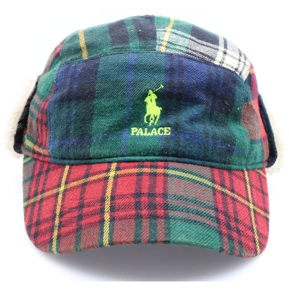 Palace Skateboards(パレススケートボーズ) ×POLO by Ralph Lauren POLAR FLEECE HUNTING CAP ポロラルフローレン ポーラー フリース チェック ボアライニング ハンティングキャップ マルチ