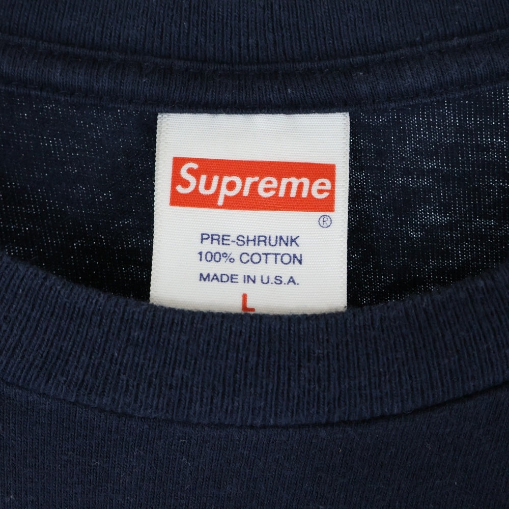 SUPREME(シュプリーム) 20SS Anno Domini Tee アノ ドミニ フロントロゴプリント クルーネック半袖Tシャツ カットソー ネイビー