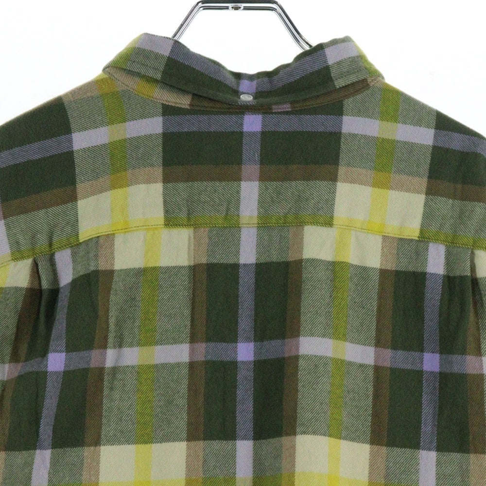 SUPREME(シュプリーム) 23AW Plaid Flannel Shirt フロントロゴ刺繍 フランネル 長袖シャツ グリーン/イエロー