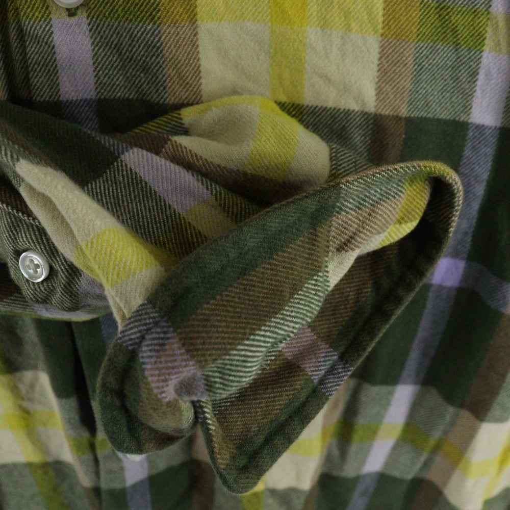 SUPREME(シュプリーム) 23AW Plaid Flannel Shirt フロントロゴ刺繍 フランネル 長袖シャツ グリーン/イエロー