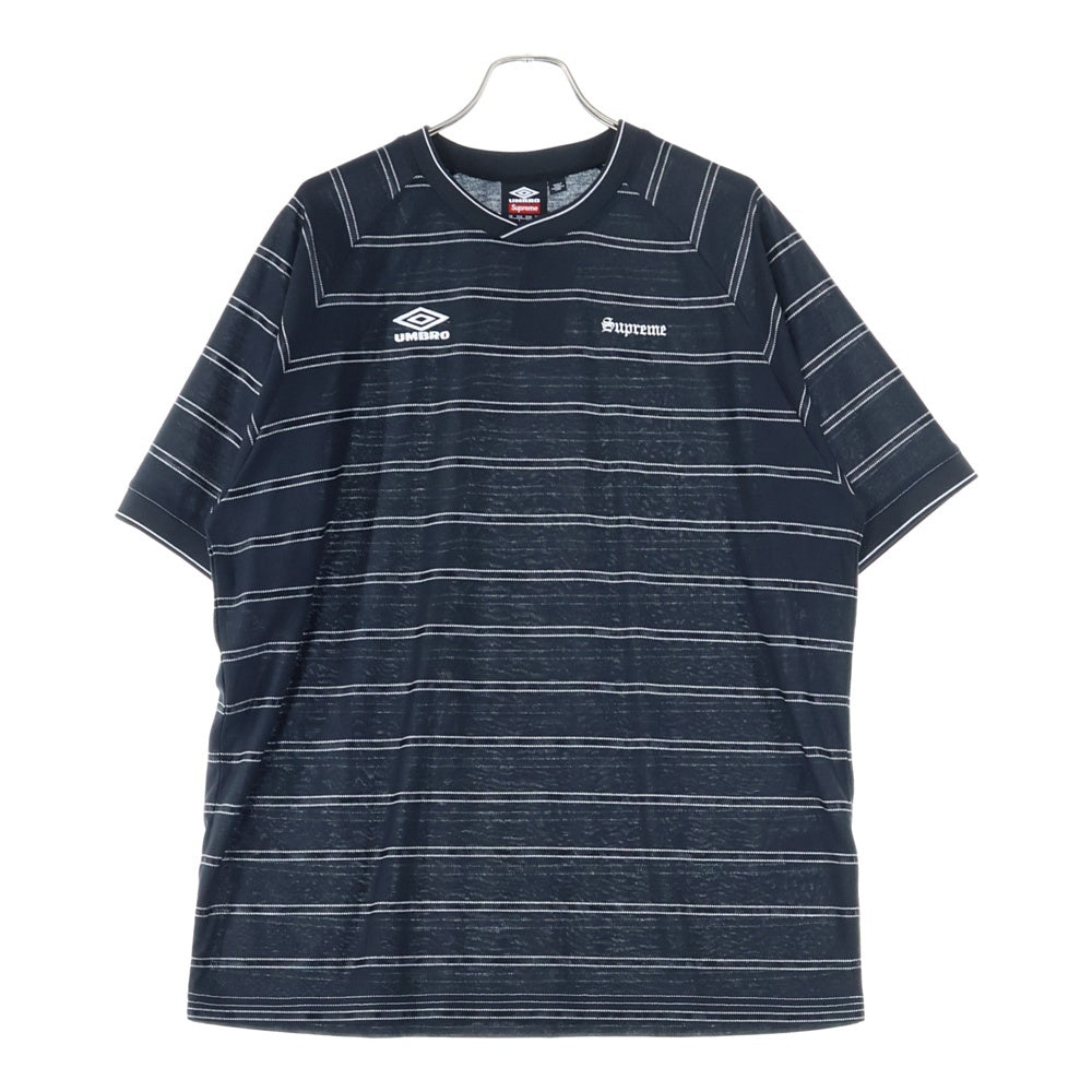 SUPREME(シュプリーム) 25SS ×UMBRO Stripe Soccer Jersey アンブロ ストライプ サッカー ジャージ 半袖ゲームTシャツ カットソー ブラック