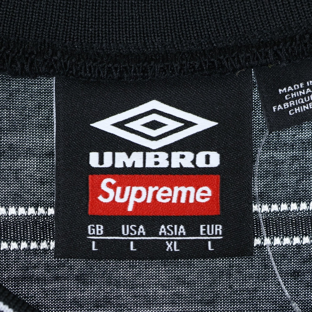 SUPREME(シュプリーム) 25SS ×UMBRO Stripe Soccer Jersey アンブロ ストライプ サッカー ジャージ 半袖ゲームTシャツ カットソー ブラック