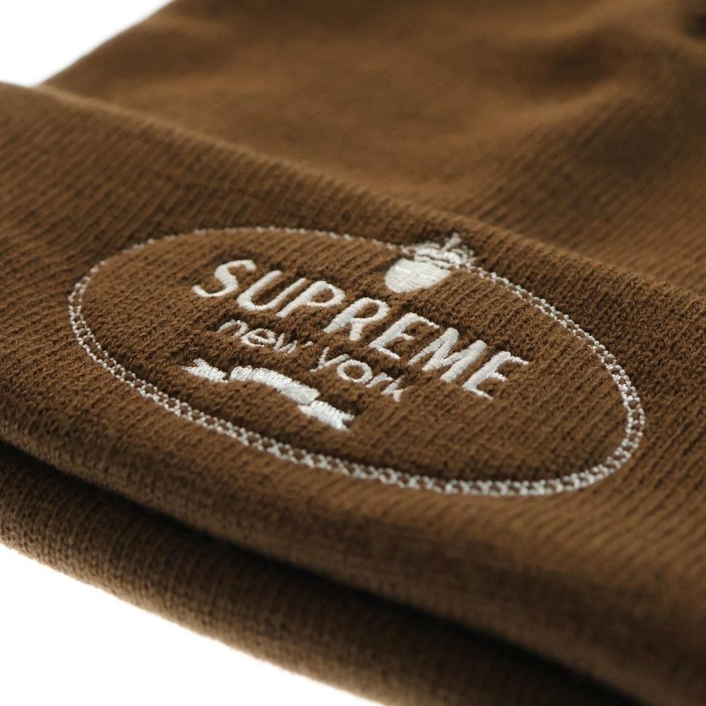 SUPREME(シュプリーム) 24AW Crest Beanie クレスト ビーニー ニットキャップ 帽子 ブラウン