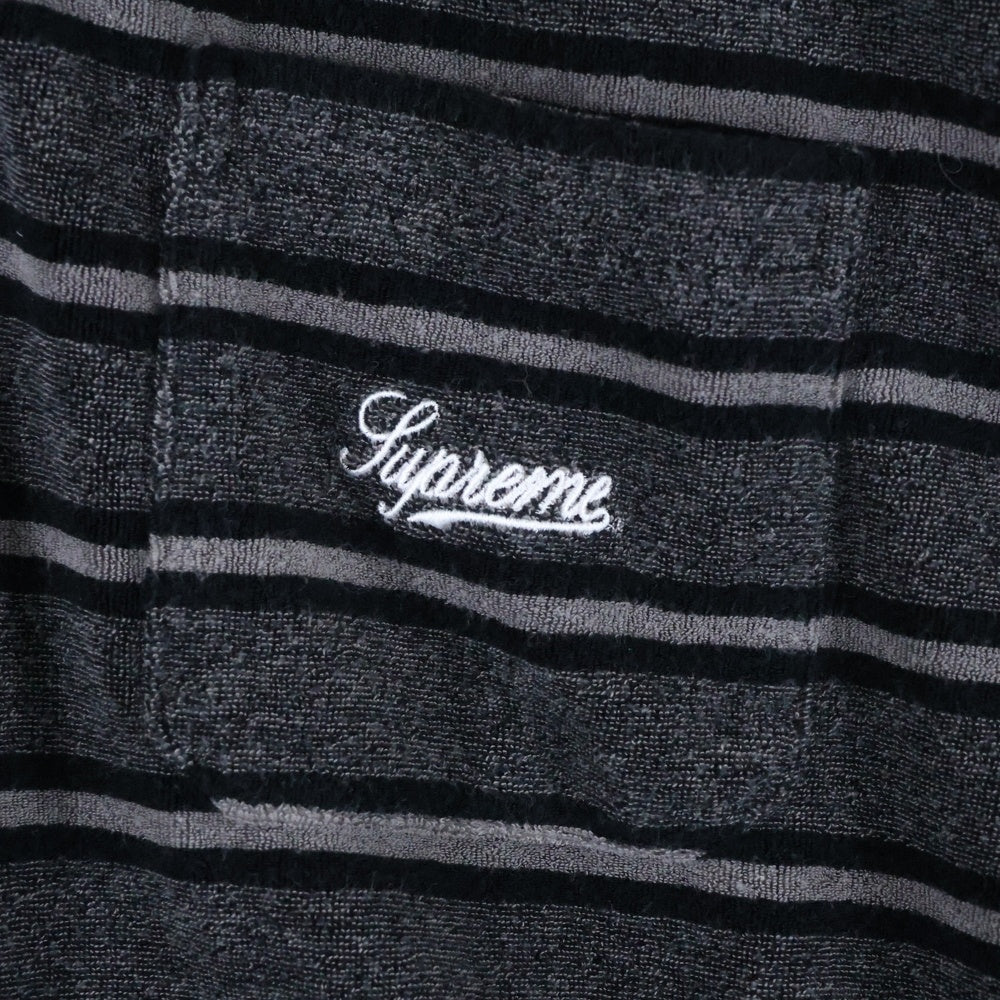 SUPREME(シュプリーム) 24SS Stripe Terry S/S Polo ストライプ テリー パイル地 半袖ポロシャツ グレー