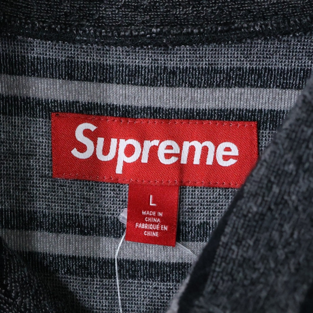 SUPREME(シュプリーム) 24SS Stripe Terry S/S Polo ストライプ テリー パイル地 半袖ポロシャツ グレー