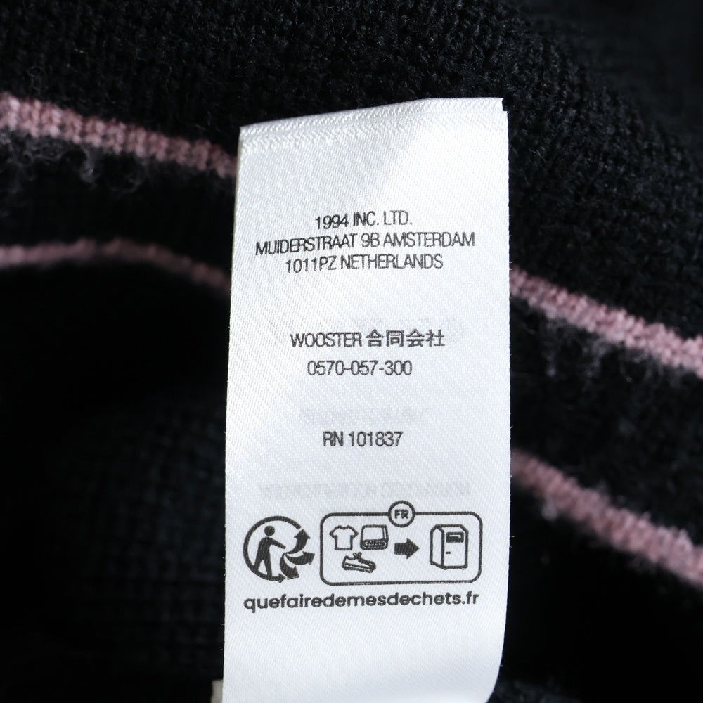 SUPREME(シュプリーム) 24AW Zip Up Polo Sweater フロントロゴ刺繍 ジップアップ ポロニットセーター ブラック/ピンク