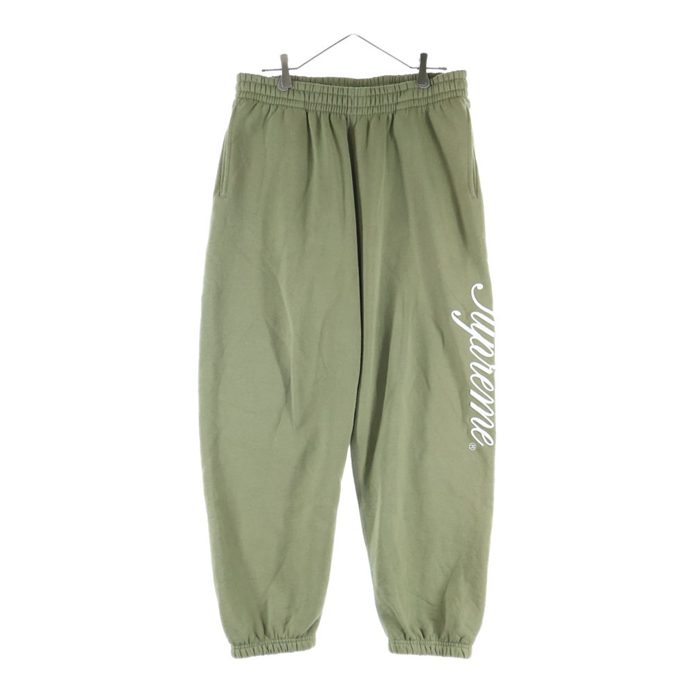 SUPREME(シュプリーム) 23AW Raised Script Sweatpant レイズド スクリプト ロゴ刺繍 スウェットパンツ グリーン