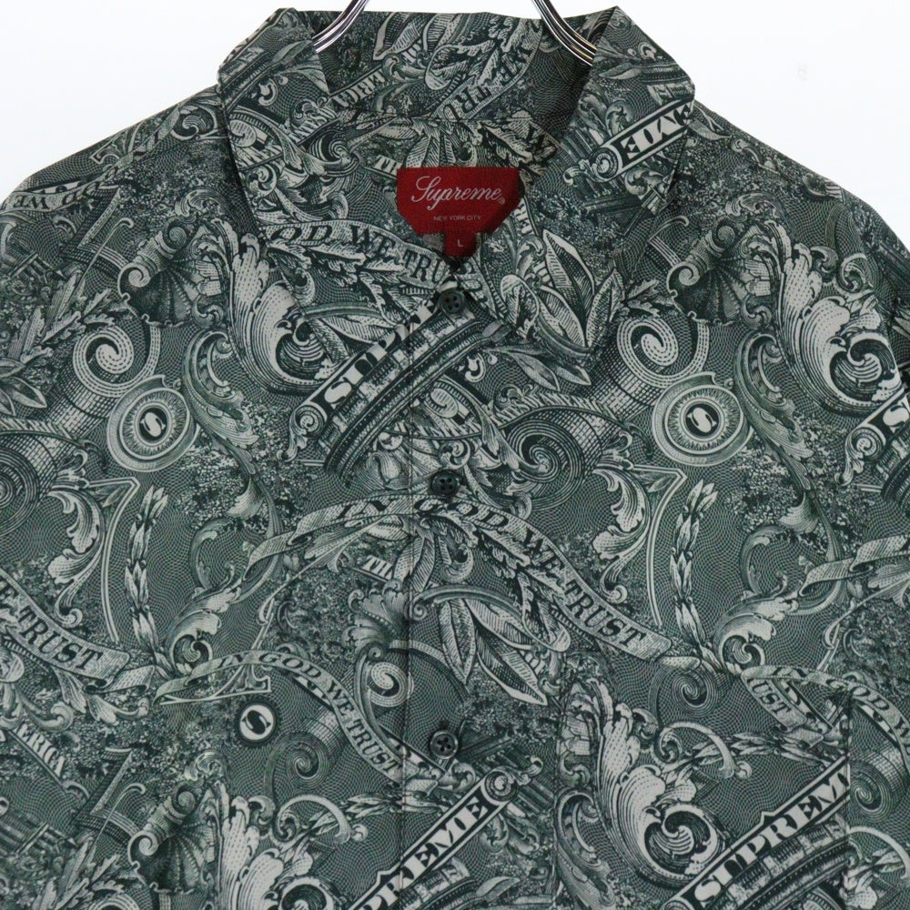 SUPREME(シュプリーム) 23SS Dollar S/S Shirt ドル柄 フロントポケット 半袖シャツ グリーン