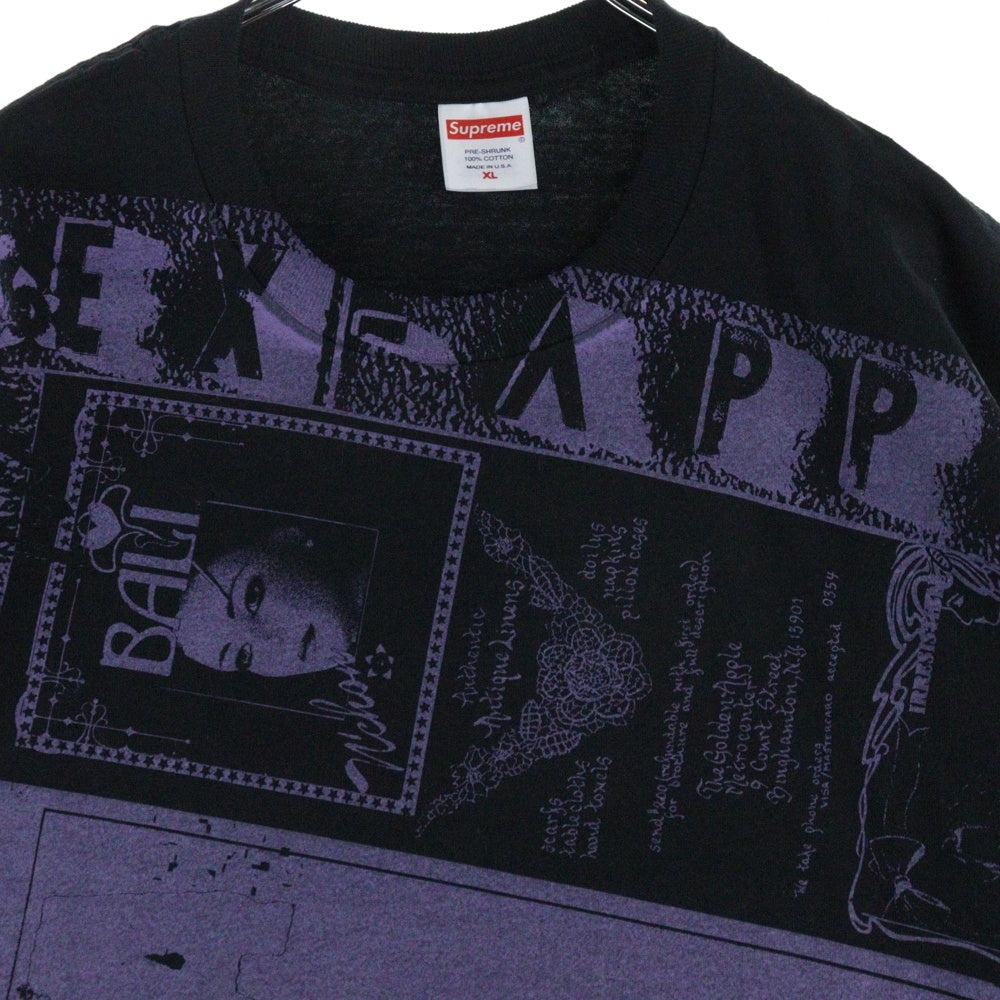 SUPREME(シュプリーム) 24SS Collage Tee コラージュ グラフィックプリント クルーネック半袖Tシャツ カットソー ブラック/パープル