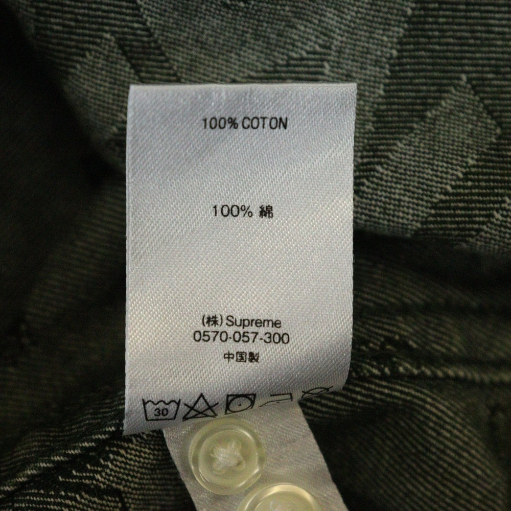SUPREME(シュプリーム) 19AW Dimensions Logo Denim Shirt ディメンションズ 総柄ロゴ デニム 長袖シャツ グリーン