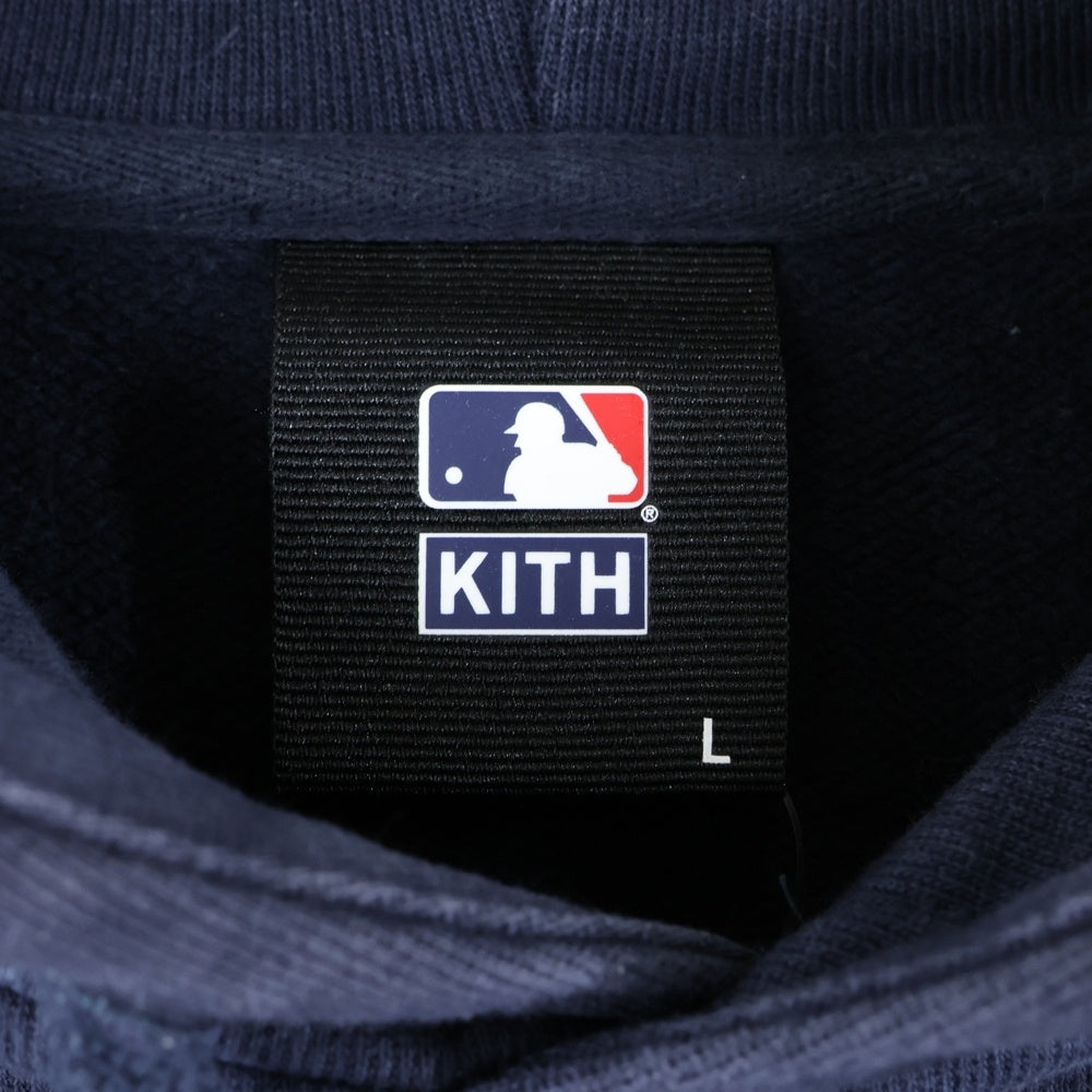 KITH(キス) ×MLB ボックスロゴ スウェット プルオーバーパーカー ネイビー