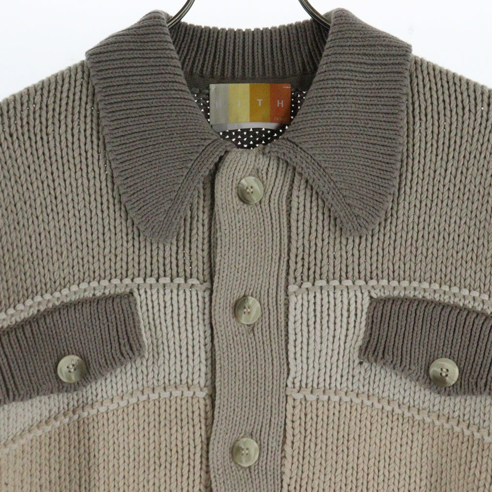 KITH(キス) 22AW STILES KNIT TRUCKET JACKET-HALLOW スタイルズ ハロウ ニット トラッカージャケット ベージュ KHM010226-103