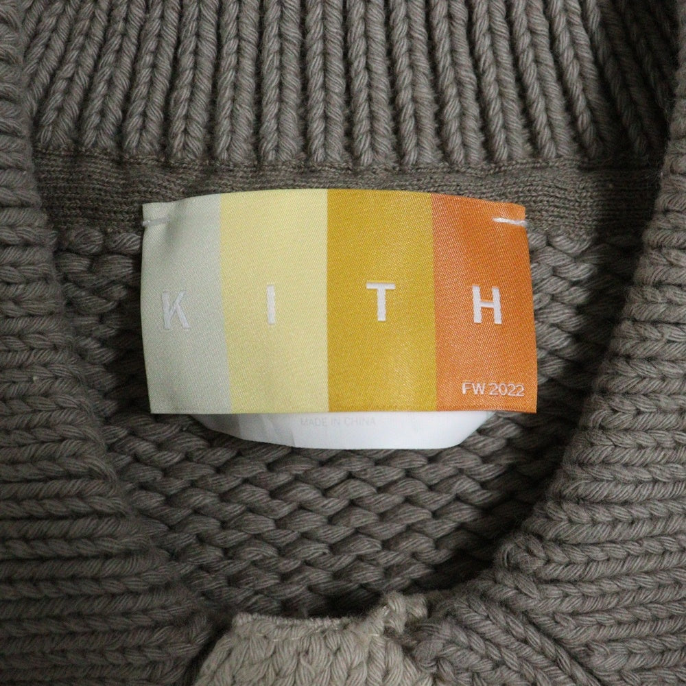 KITH(キス) 22AW STILES KNIT TRUCKET JACKET-HALLOW スタイルズ ハロウ ニット トラッカージャケット ベージュ KHM010226-103