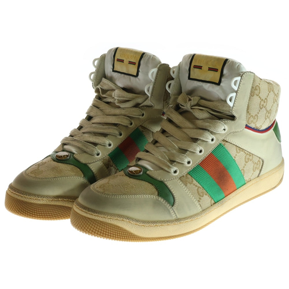 GUCCI(グッチ) GGキャンバス ハイカットスニーカー ブラウン 563730