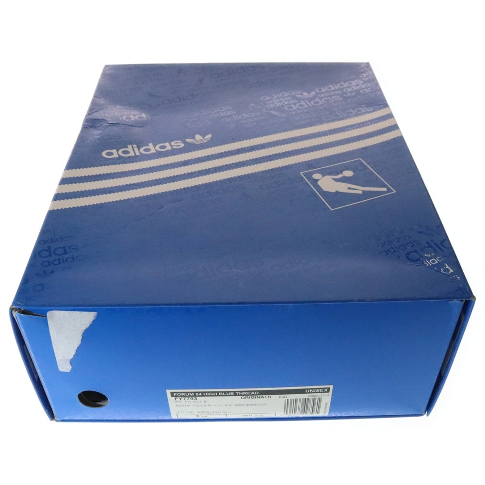 adidas(アディダス) FORUM 84 HIGH BLUE THREAD フォーラム84 ブルースレッド ハイカットスニーカー ホワイト/ブルー US8.5/26.5cm FY7793