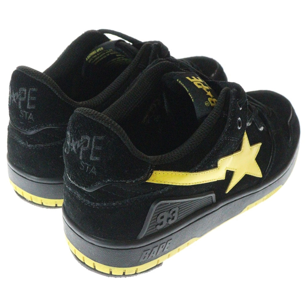 A BATHING APE(アベイシングエイプ) BAPE SK8 STA べイプ スケートスター ローカットスニーカー ブラック/イエロー US8/26cm 1G70191031