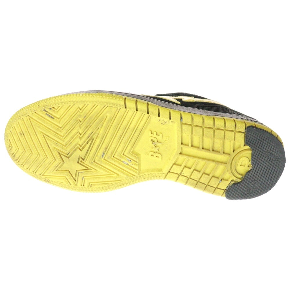 A BATHING APE(アベイシングエイプ) BAPE SK8 STA べイプ スケートスター ローカットスニーカー ブラック/イエロー US8/26cm 1G70191031